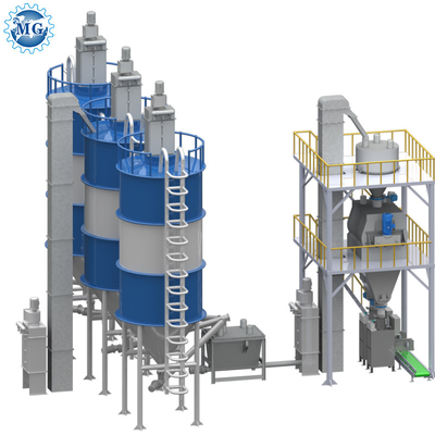 Intelligente PLC 10-30 T/H Dry Mix Powder Mortar Plant Parete Molla di sabbia in maschera Miscelatore di cemento Piastrelle di ceramica Adesivo