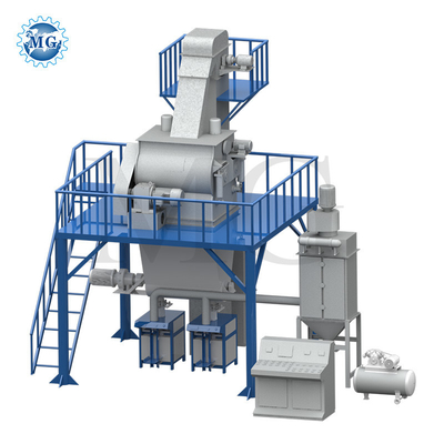PLC Controllo Dry Mix Powder Mortar Plant con Twin Shaft Paddle Mixer Mural Putty Sand Cement Ceramic Tile Adhesive Making Machine