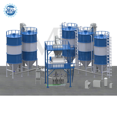 Macchina di miscelazione di mortaio a polvere di tipo torre automatica per la miscelazione di polvere a secco per la miscelazione di sabbia di cemento per la miscelazione di piastrelle di cemento per la produzione di colla adesiva