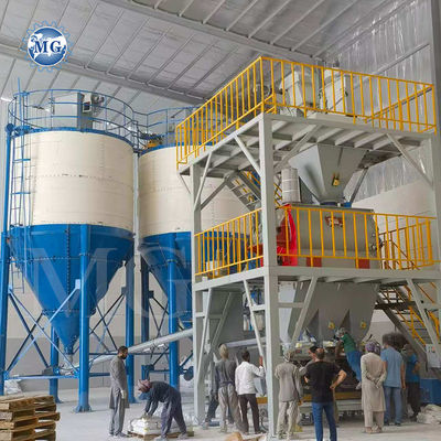 Pianta di miscelazione di mortaio secco di pesatura automatica Parete di gesso di gesso di gesso di gomma Skim Coat Sand Cement Mixer Tile Adhesive Glue Grout Making Machine