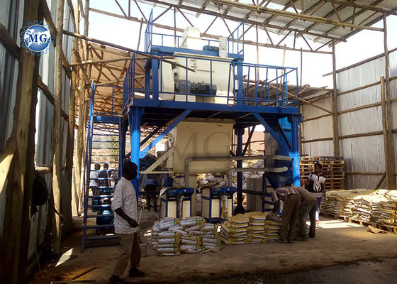 49KW Semi-automatica linea di produzione di malta a secco di parete di gesso sabbia di cemento miscelatore piastrelle adesivo impianto di produzione in vendita