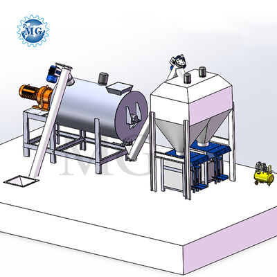 Piccola superficie occupata 25m3 20kw Dry Mix Powder Mortar Mixing Plant Skim Coat Gypsum Mixer Tile Adhesive Glue Grout Production Line