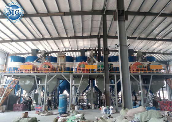 Pagaia di 12T/H 120KW che mescola la linea di produzione asciutta del mortaio