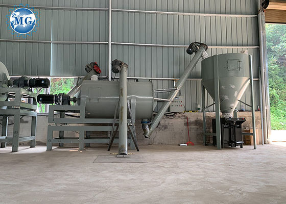 Linea di produzione di mortaio secco di tipo batch automatico 2-6 t/h con miscelatore a nastro a spirale
